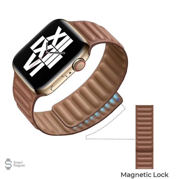 Bracelet en cuir pour Apple Watch avec boucle magnétique