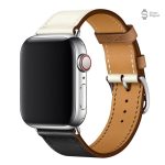 Bracelet Apple Watch cuir bicolore classique