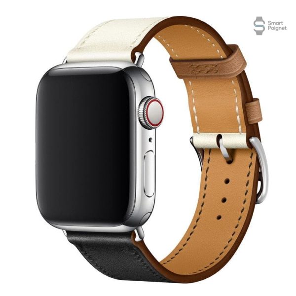 Bracelet Apple Watch cuir bicolore classique
