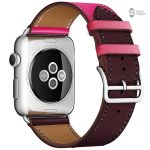 Bracelet Apple Watch en cuir, design bicolore