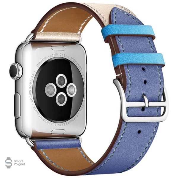 Accessoire Apple Watch en cuir bicolore classique