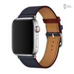 Bracelet en cuir uni pour montre Apple