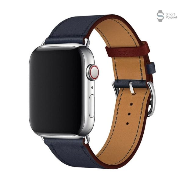 Bracelet en cuir uni pour montre Apple
