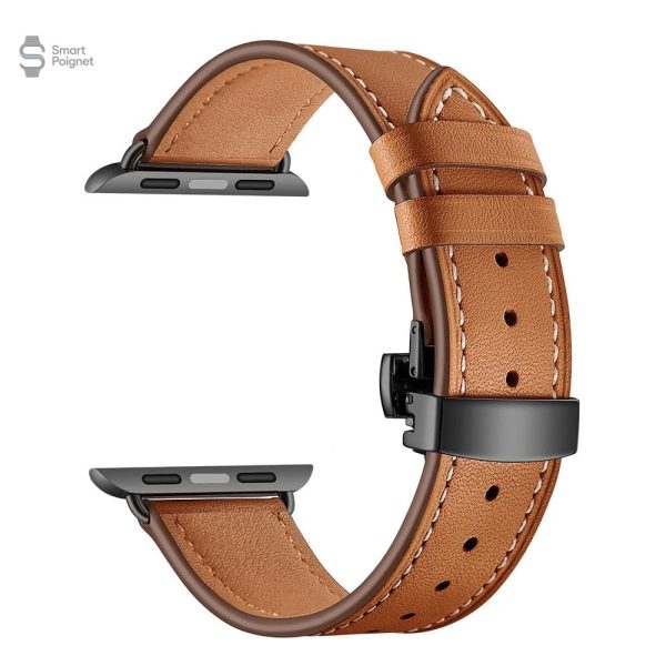 Cuir authentique, bracelet Apple Watch avec fermoir papillon