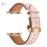 Bracelet cuir pour Apple Watch avec fermoir papillon - vue 2