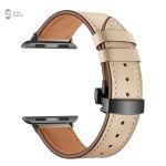 Bracelet cuir pour Apple Watch avec fermoir papillon - vue 4