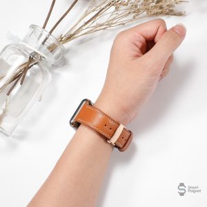 Fermoir papillon pour bracelet Apple Watch en cuir