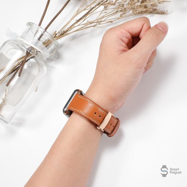 Fermoir papillon pour bracelet Apple Watch en cuir