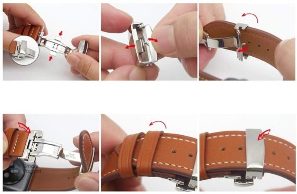 Bracelet pour Apple Watch, cuir souple et confortable