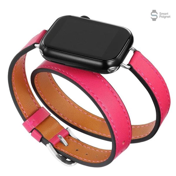 Bracelet double en cuir, confort pour Apple Watch