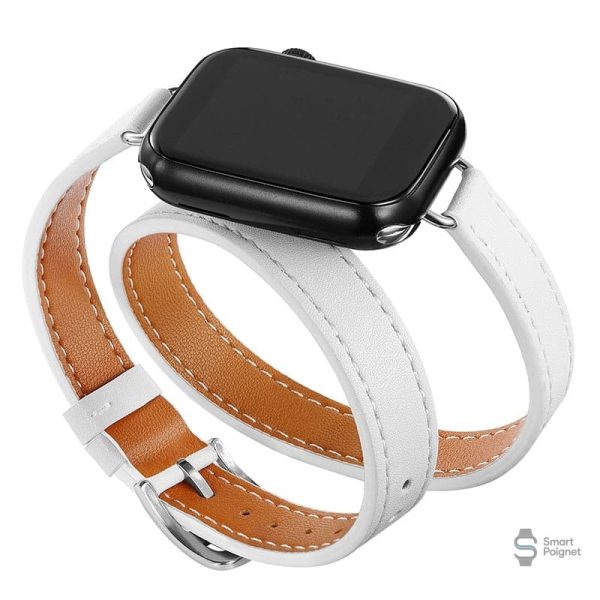 Conception double en cuir pour montre Apple