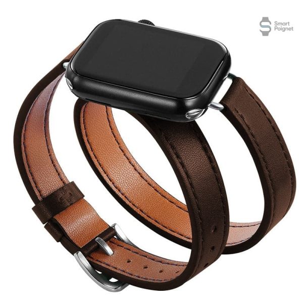 Bracelet en cuir, finition soignée pour Apple Watch