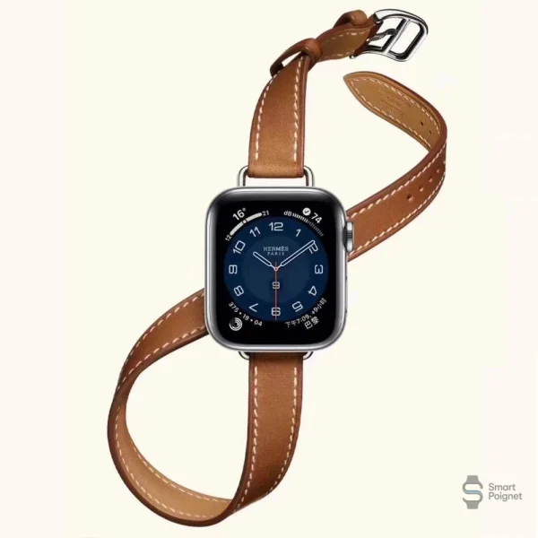 Bracelet en cuir, double couche pour Apple Watch