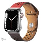 Bracelet en cuir pour Apple Watch, design bicolore