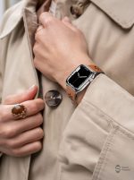 Accessoire élégant en cuir pour montre Apple Watch