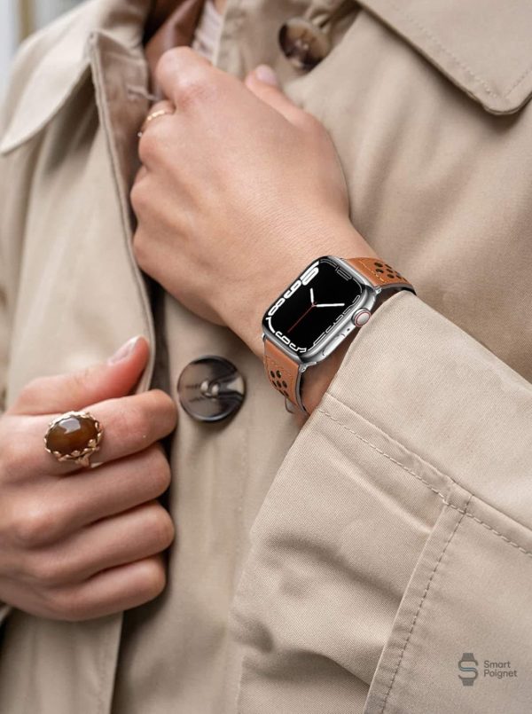 Accessoire élégant en cuir pour montre Apple Watch