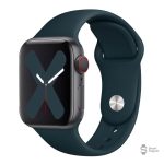 Bracelet de montre Apple en silicone, couleur noire
