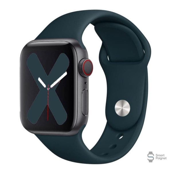 Bracelet de montre Apple en silicone, couleur noire