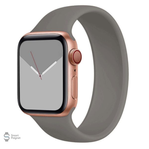 Design épuré avec bracelet silicone clair pour Apple Watch