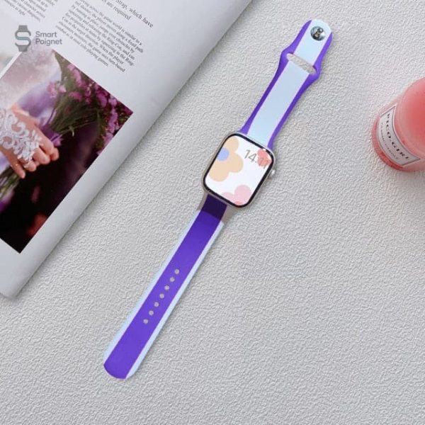Bracelet pour Apple Watch en silicone, facile à installer