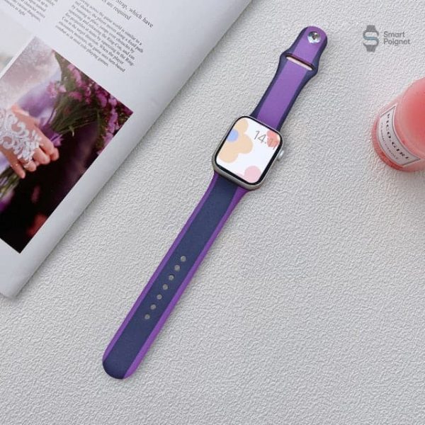 Bracelet en silicone pour Apple Watch, choix de couleurs variées