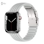 Bracelet strié pour montre Apple en silicone