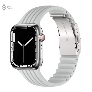 Bracelet strié pour montre Apple en silicone