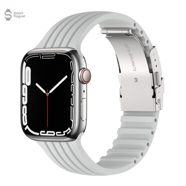 Bracelet strié pour montre Apple en silicone